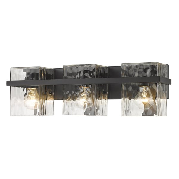 Z-Lite Bennington 3 Light Vanity, Matte Black & Clear 1938-3V-MB